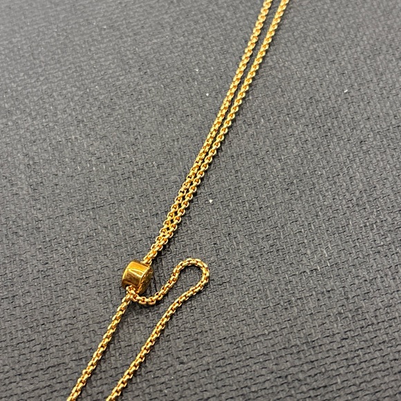 VTG Henri Bendel Oval Brown Zircon Pendant Slider Necklace Rose Gold tone NWT - Picture 5 of 12